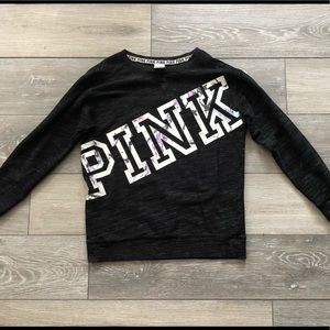WOMENS - dark grey PINK sweatshirt with marble